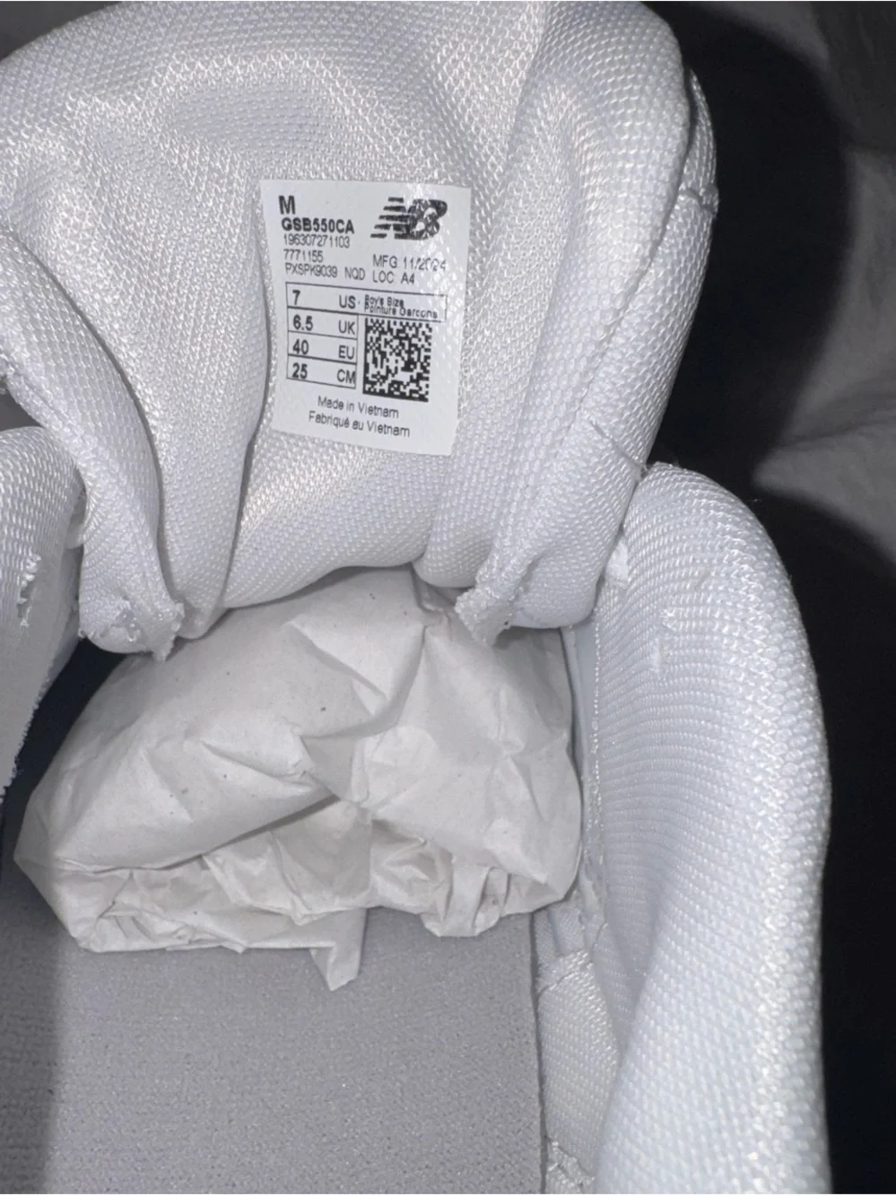 New Balance 550 White and Black Leather Sneakers
